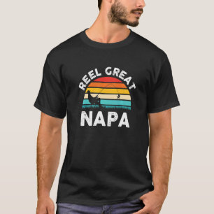 Camiseta Carretel de Pescadores Masculinos Grande Napa Vint