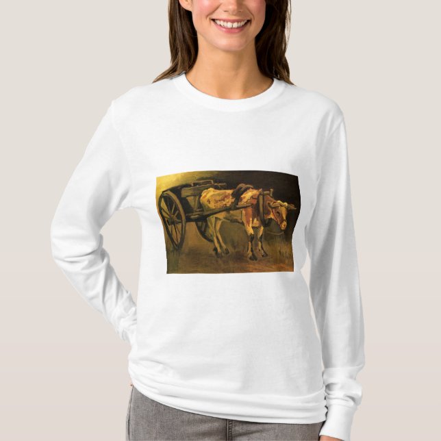 Camiseta Carrinho com Ox Vermelho e Branco (Vincent van Gog (Frente)