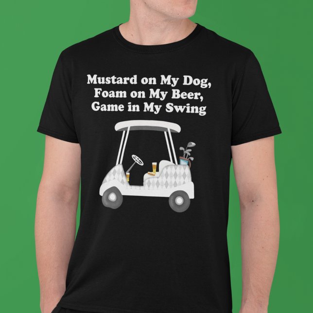 Camiseta Carrinho de Golfe com Cerveja e Cachorro Quente Ar (Criador carregado)