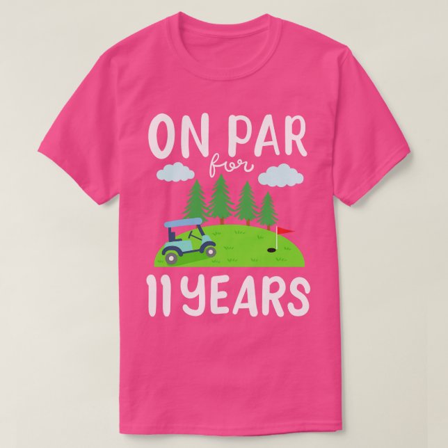 Camiseta Carrinho de Golfe Course 11 Birthday (Frente do Design)