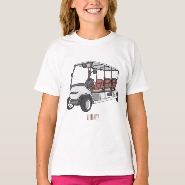 Camiseta Carrinho de golfe / desenho animado de buggy de go (Frente)