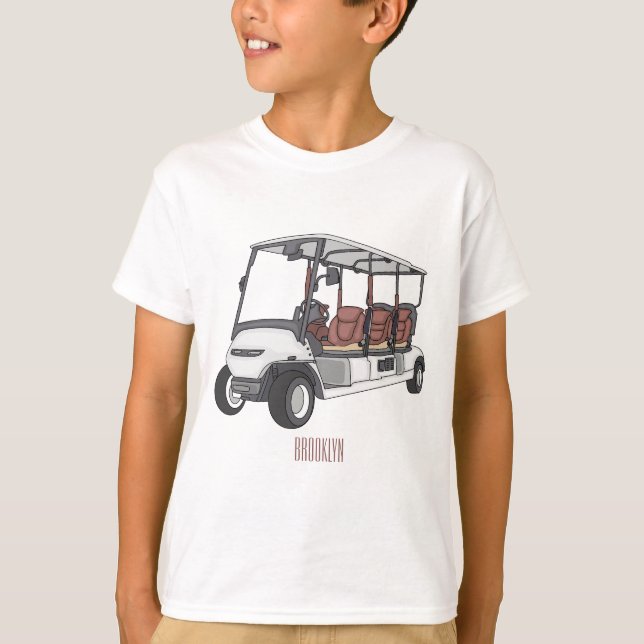 Camiseta Carrinho de golfe / desenho animado de buggy de go (Frente)