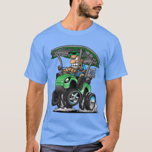 Camiseta Carrinho de Golfe Engraçado Desenho de Carro de Go