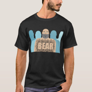 Camiseta Carrinho estilizado do homem urso careca musculoso