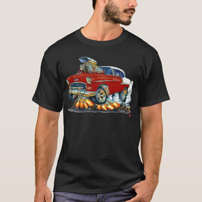 Camiseta Carro 1955 marrom de Chevy Belair (Frente)