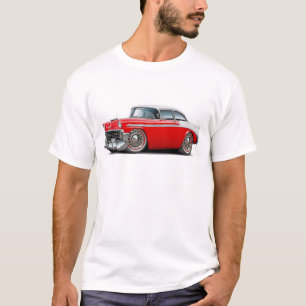 Camiseta Carro 1956 Vermelho-Branco de Chevy Belair