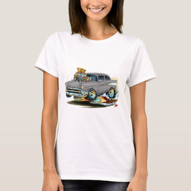 Camiseta Carro 1957 cinzento de Chevy 150-210 (Frente)