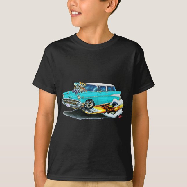 Camiseta Carro 1957 de turquesa do nómada de Chevy (Frente)