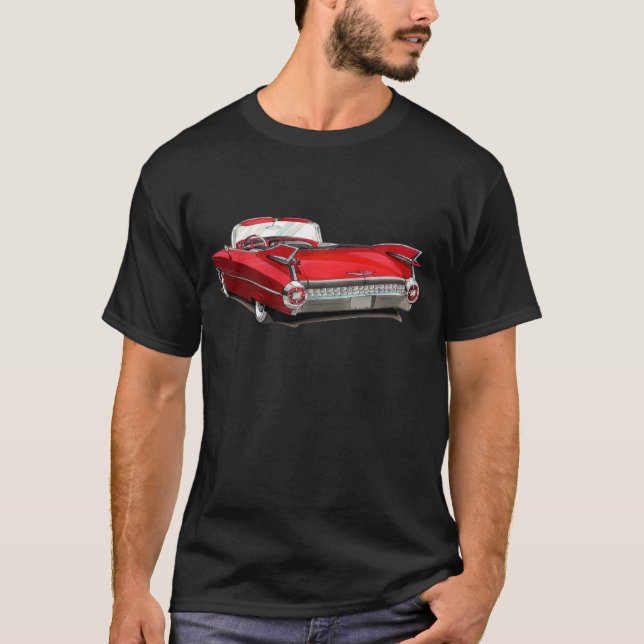 Camiseta Carro 1959 do vermelho do cadillac (Frente)