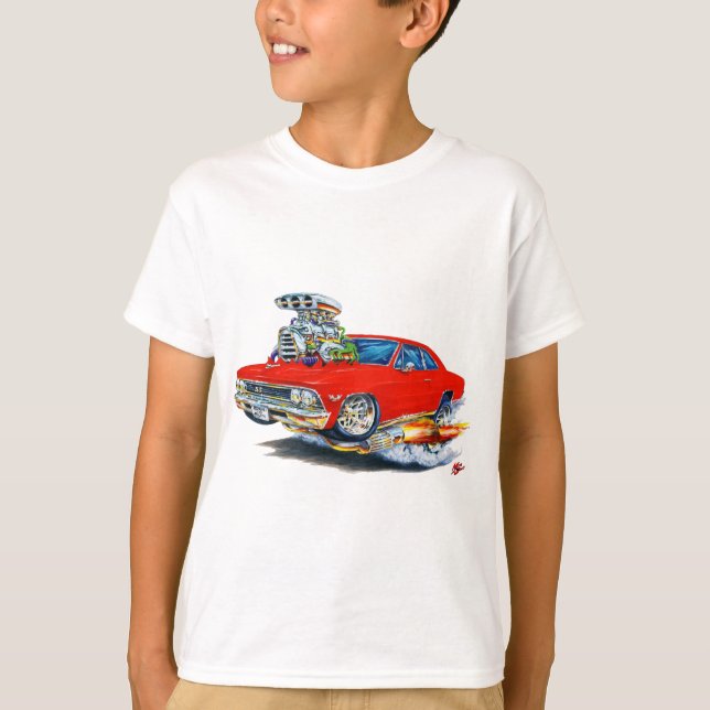 Camiseta Carro 1966 do vermelho de Chevelle (Frente)