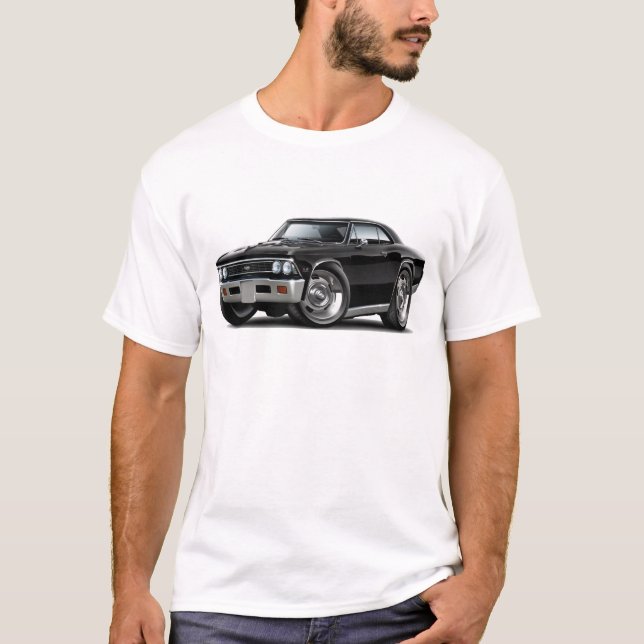 Camiseta Carro 1966 preto de Chevelle (Frente)