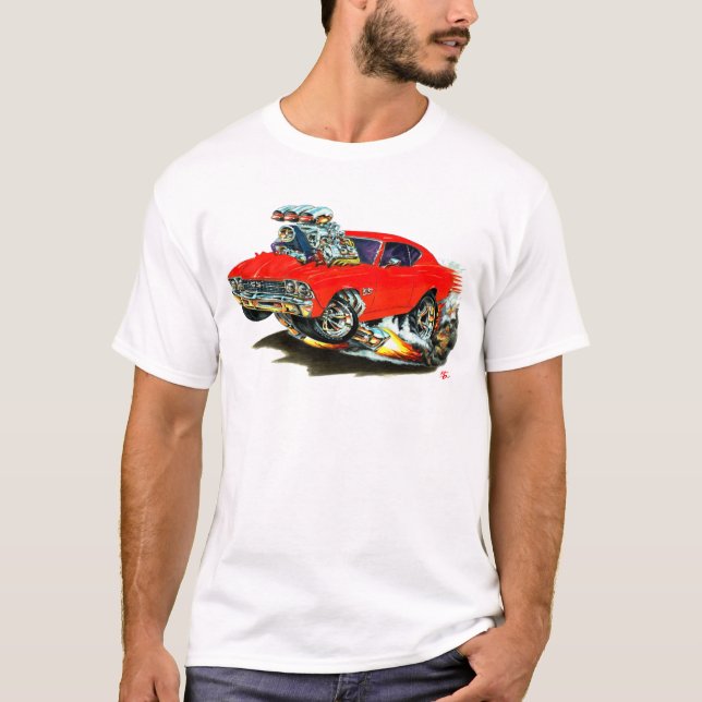 Camiseta Carro 1968-69 do vermelho de Chevelle (Frente)