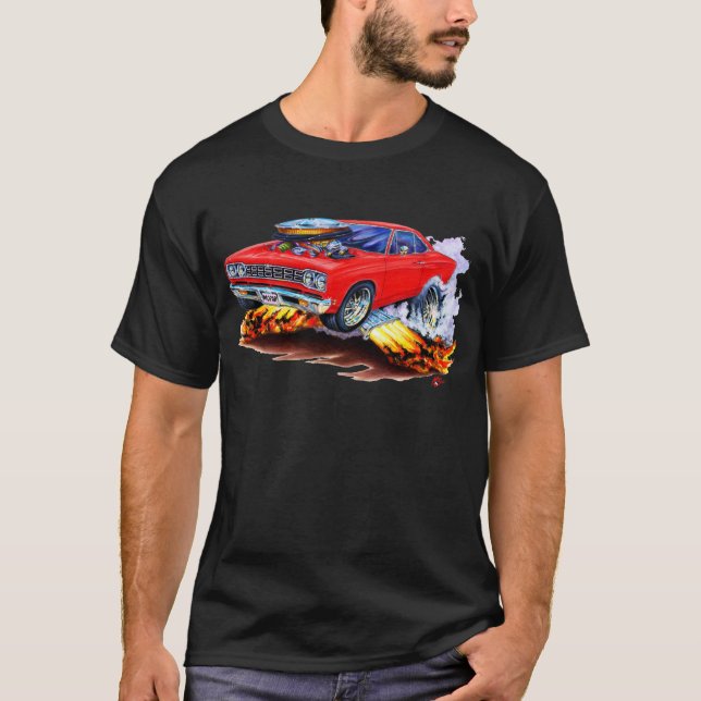 Camiseta Carro 1968-69 do vermelho do Roadrunner (Frente)