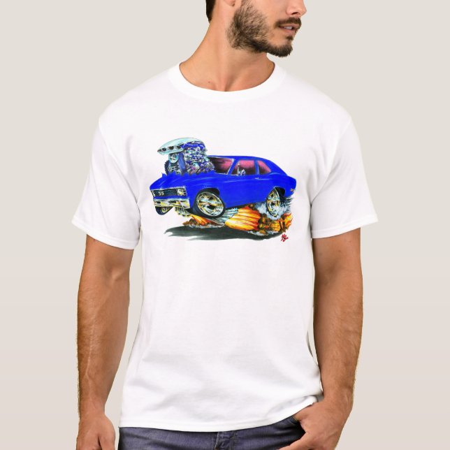 Camiseta Carro 1968-70 do azul da nova (Frente)