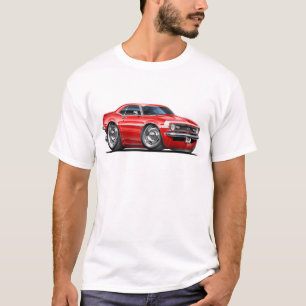 Camiseta Carro 1968 Vermelho-Branco de Camaro