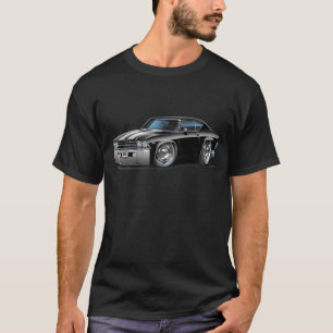 Camiseta Carro 1969 Preto-Branco de Chevelle