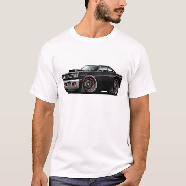 Camiseta Carro 1969 Preto-Preto da colher da capa do (Frente)