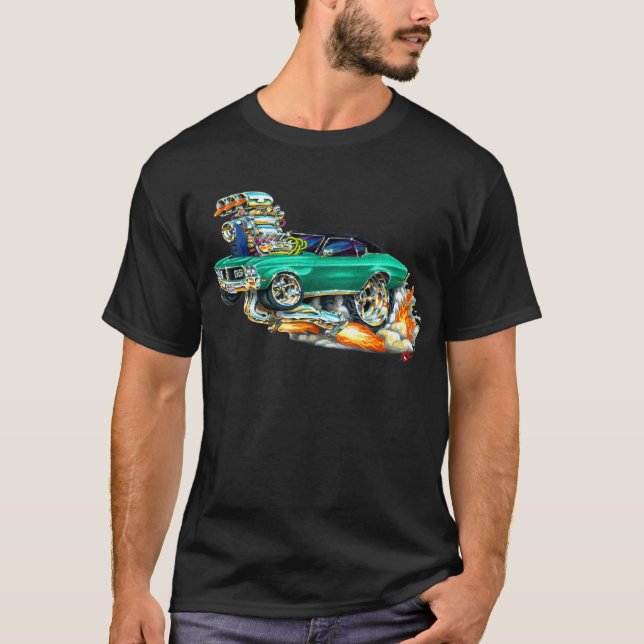 Camiseta Carro 1970-72 verde de Buick GS (Frente)