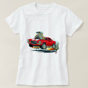 Camiseta Carro 1970-72 Vermelho-Branco de Camaro