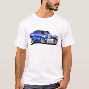 Camiseta Carro 1970 Azul-Branco de Chevelle