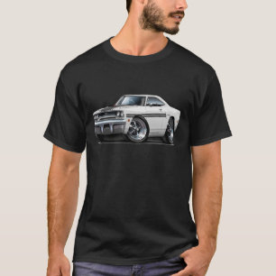 Camiseta Carro 1970 Branco-Preto de Plymouth GTX