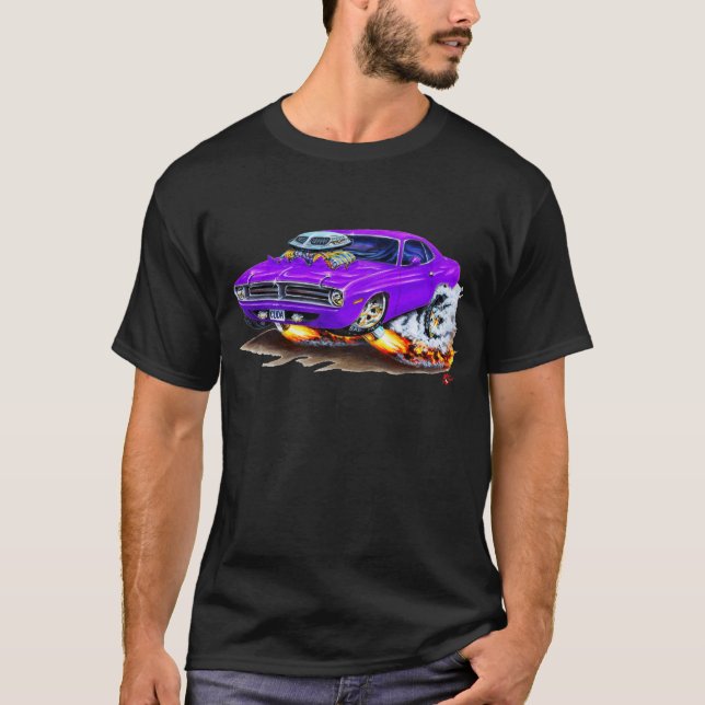 Camiseta Carro 1970 do roxo de Cuda (Frente)