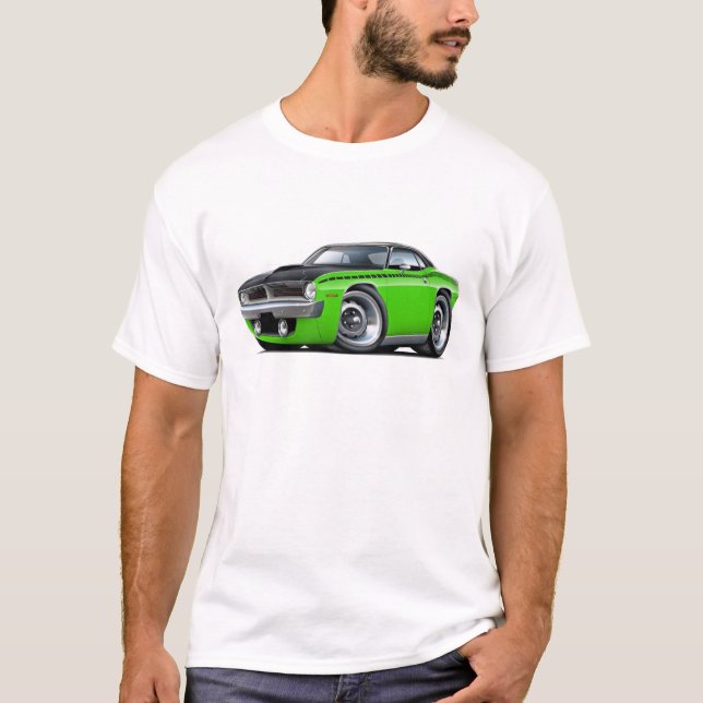 Camiseta Carro 1970 superior Limão-Preto de Cuda AAR (Frente)