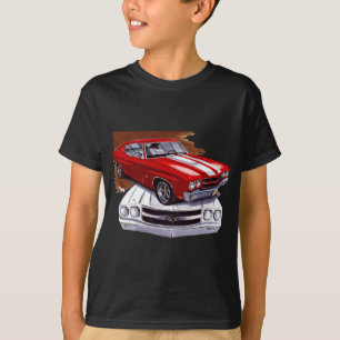 Camiseta Carro 1970 Vermelho-Branco de Chevelle