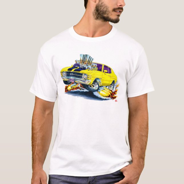 Camiseta Carro 1971-72 Amarelo-Preto de Chevelle (Frente)