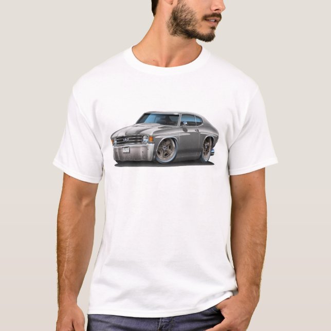 Camiseta Carro 1971-72 Cinzento-Branco de Chevelle (Frente)