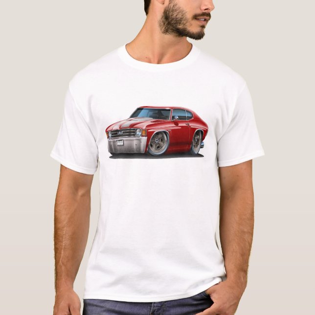 Camiseta Carro 1971-72 Marrom-Branco de Chevelle (Frente)