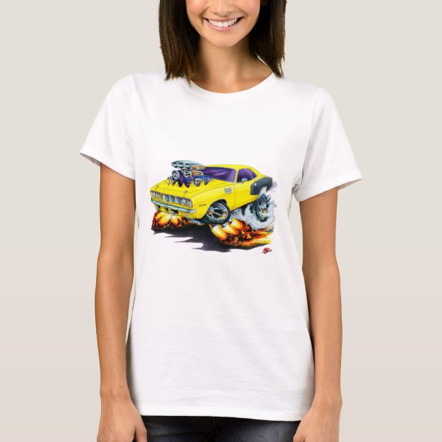 Camiseta Carro 1971 amarelo de Hemi Cuda (Frente)