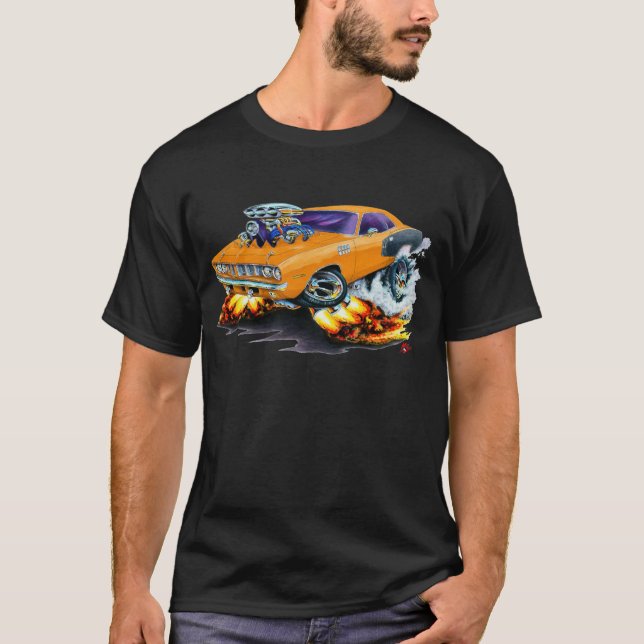 Camiseta Carro 1971 da laranja de Hemi Cuda (Frente)