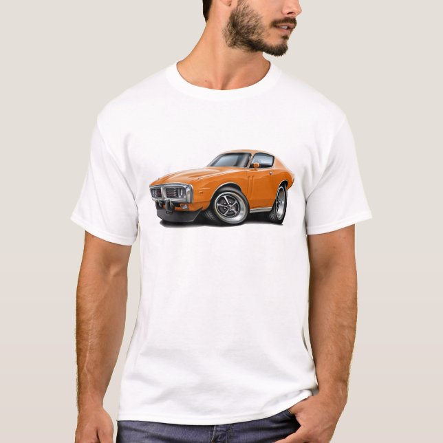 Camiseta Carro 1973-74 da laranja do carregador (Frente)