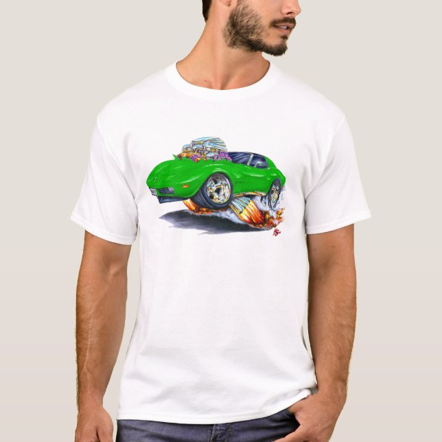 Camiseta Carro 1973-76 verde de Corveta (Frente)
