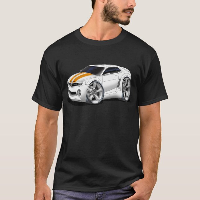 Camiseta Carro 2010-11 Branco-Alaranjado de Camaro (Frente)