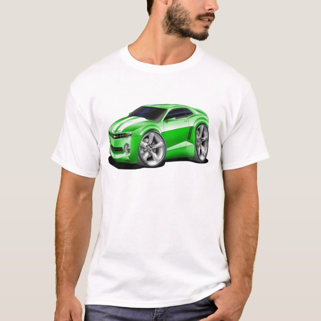 Camiseta Carro 2010-11 Verde-Branco de Camaro (Frente)