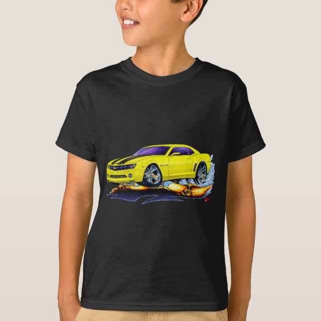 Camiseta Carro 2010 Amarelo-Preto de Camaro (Frente)