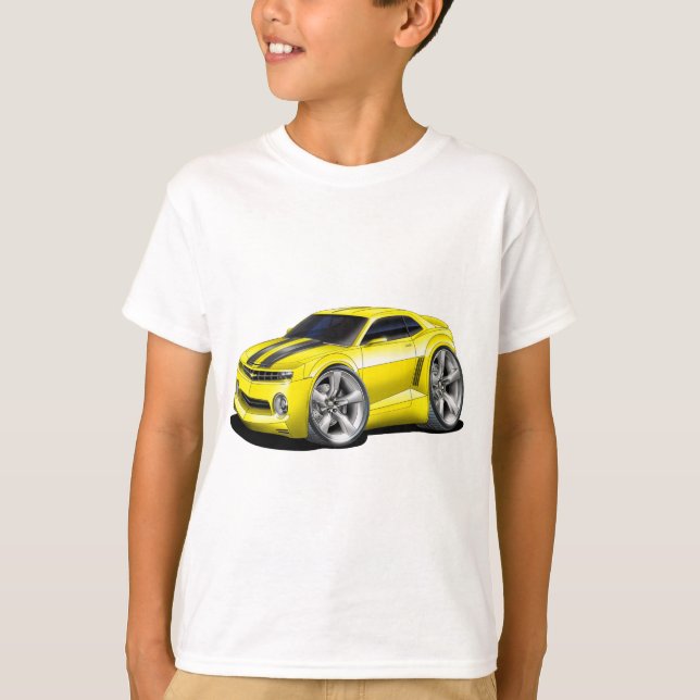Camiseta Carro 2010 Amarelo-Preto de Camaro (Frente)