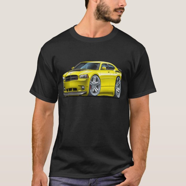 Camiseta Carro amarelo de Daytona do carregador de Dodge (Frente)
