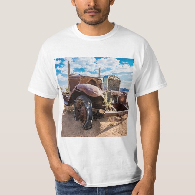 Camiseta Carro antigo e abandonado 3 em Solitaire, Namíbia (Frente)