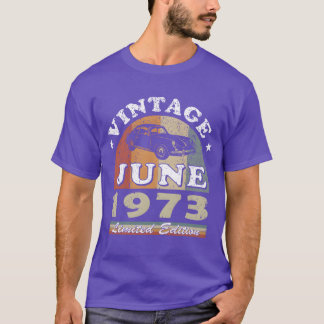 Camiseta Carro antigo Junho 1973 Ano de nascimento Presente