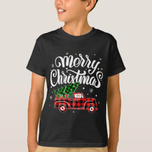 Camiseta Carro-Árvore de Natal do Caminhão de Xadrez Buffal