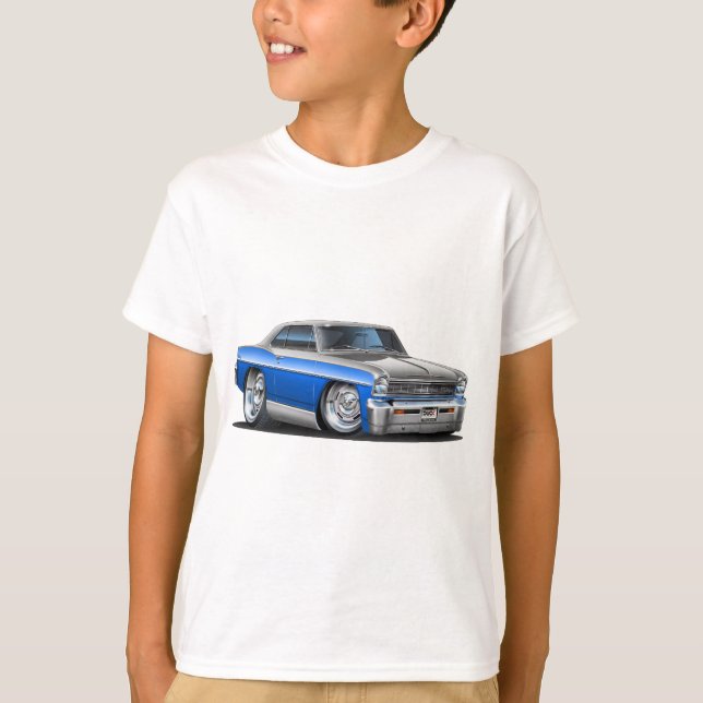 Camiseta Carro Azul-Cinzento da nova de Chevy (Frente)