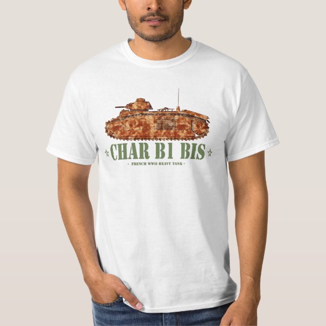 Camiseta Carro B1 bis Segunda Guerra Mundial 2 Tanque pesad (Frente)