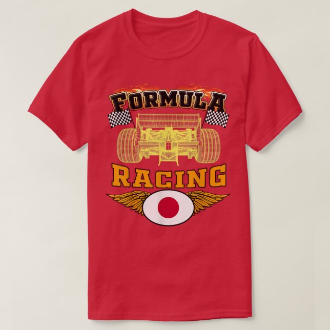 Camiseta Carro B de Fórmula de Fórmula de Raça Automática J (Frente do Design)