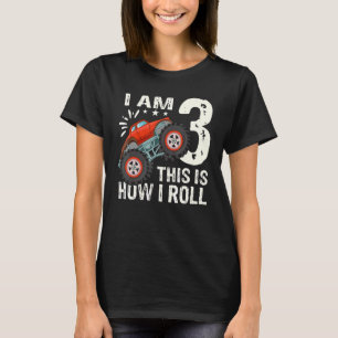 Camiseta Carro-Caminhão Monstro Para Rapazes aniversário de