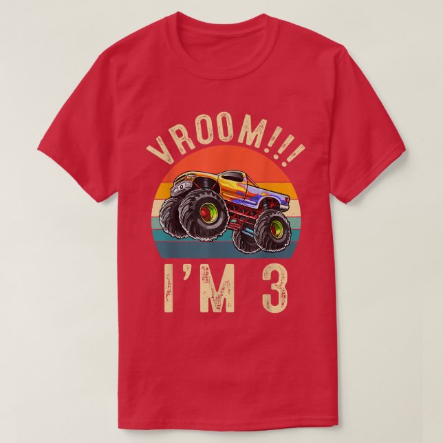 Camiseta Carro-caminhoneiro de 3 anos de idade do Vroom ani (Frente do Design)