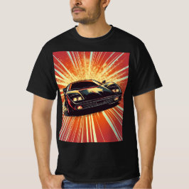Camiseta Carro-Cara-Raça-Teia Laranja-Vibrante