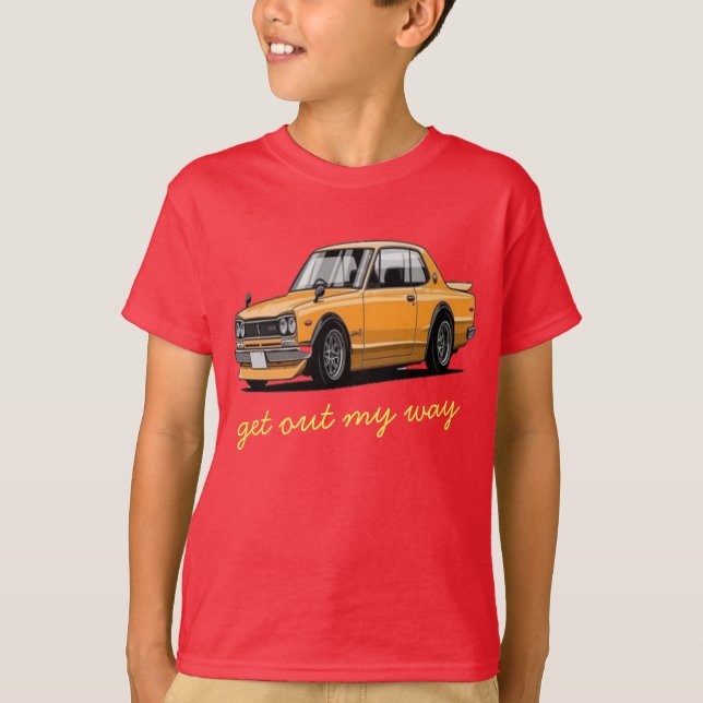 Camiseta carro, carro velho, nissan, skyline 2000 gt, gt-R (Frente)